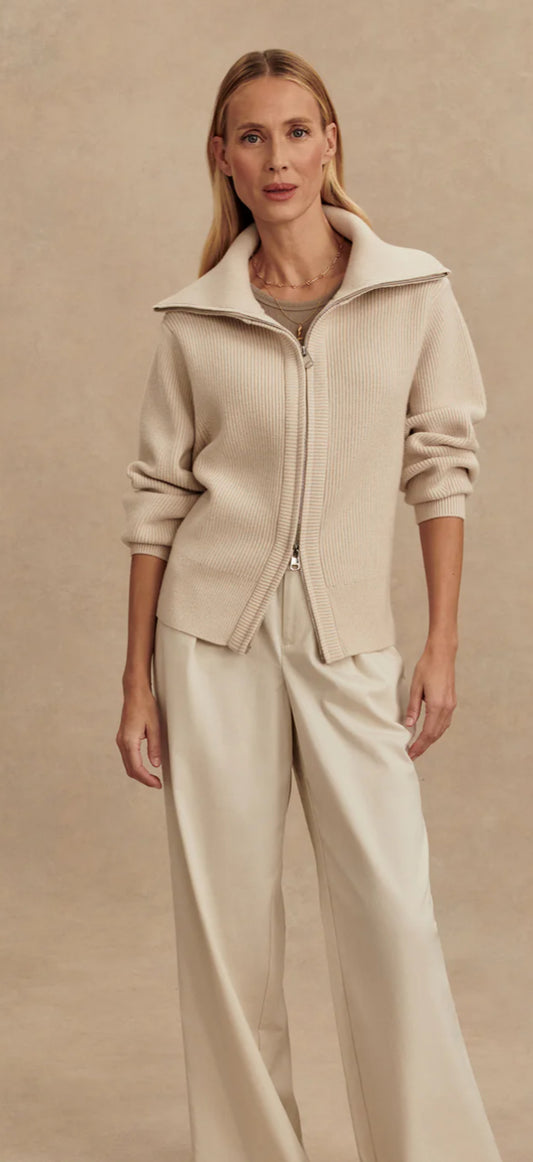 Enrico Knit Jacket- Silver Birch