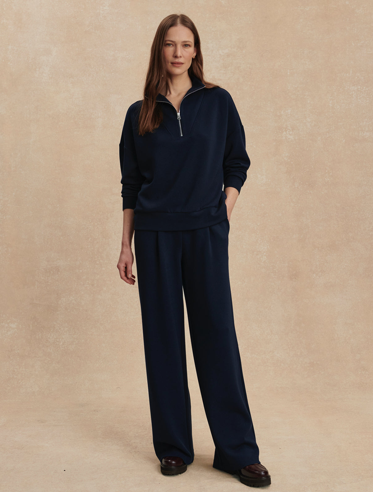 The Extra Wide Leg Pant 29.5"- Navy