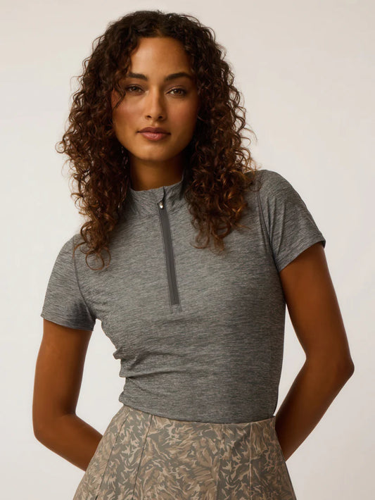 Melange Halley II Quarter Zip-smoke heather grey