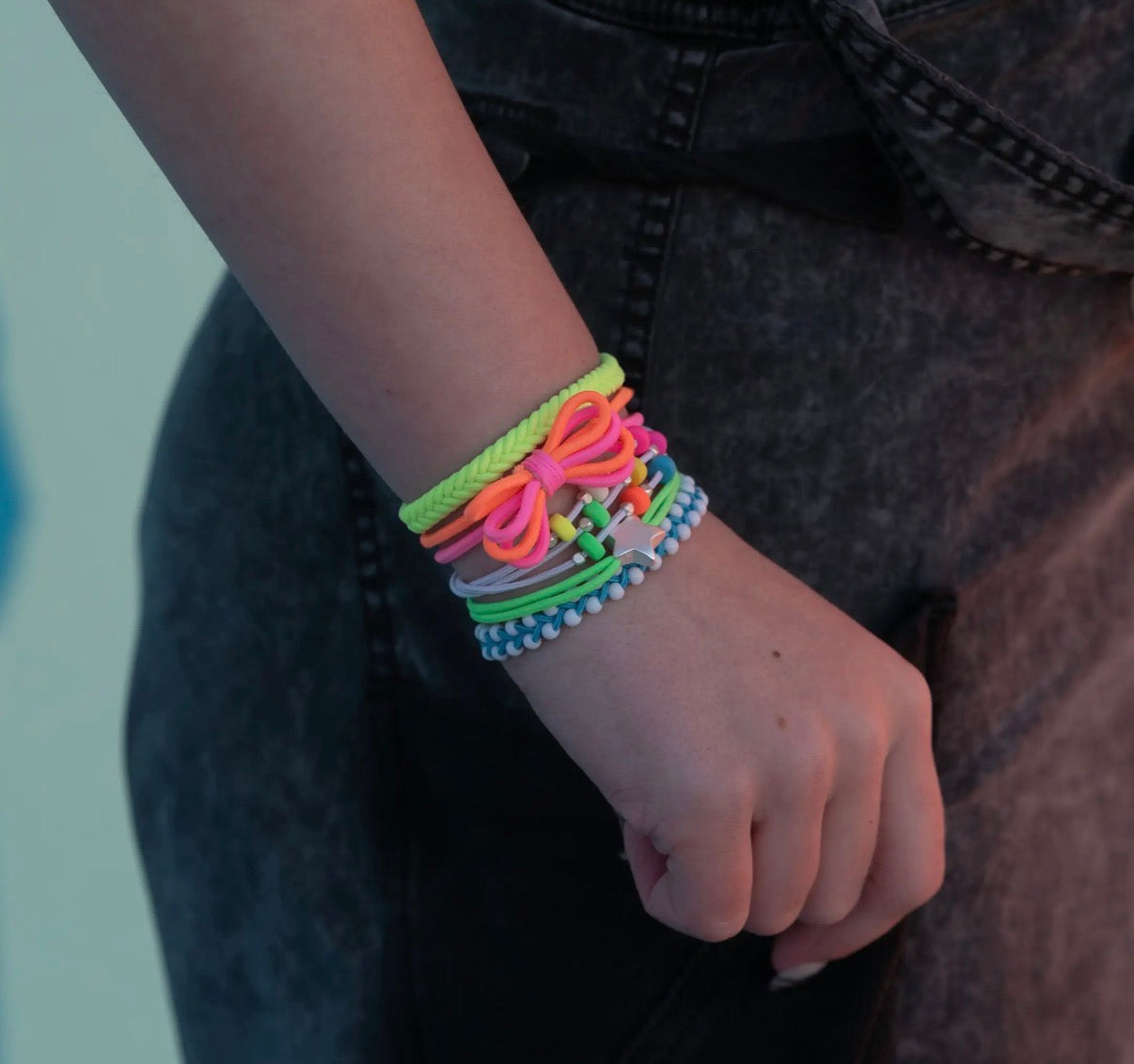 “Glow” neon hair tie bracelets