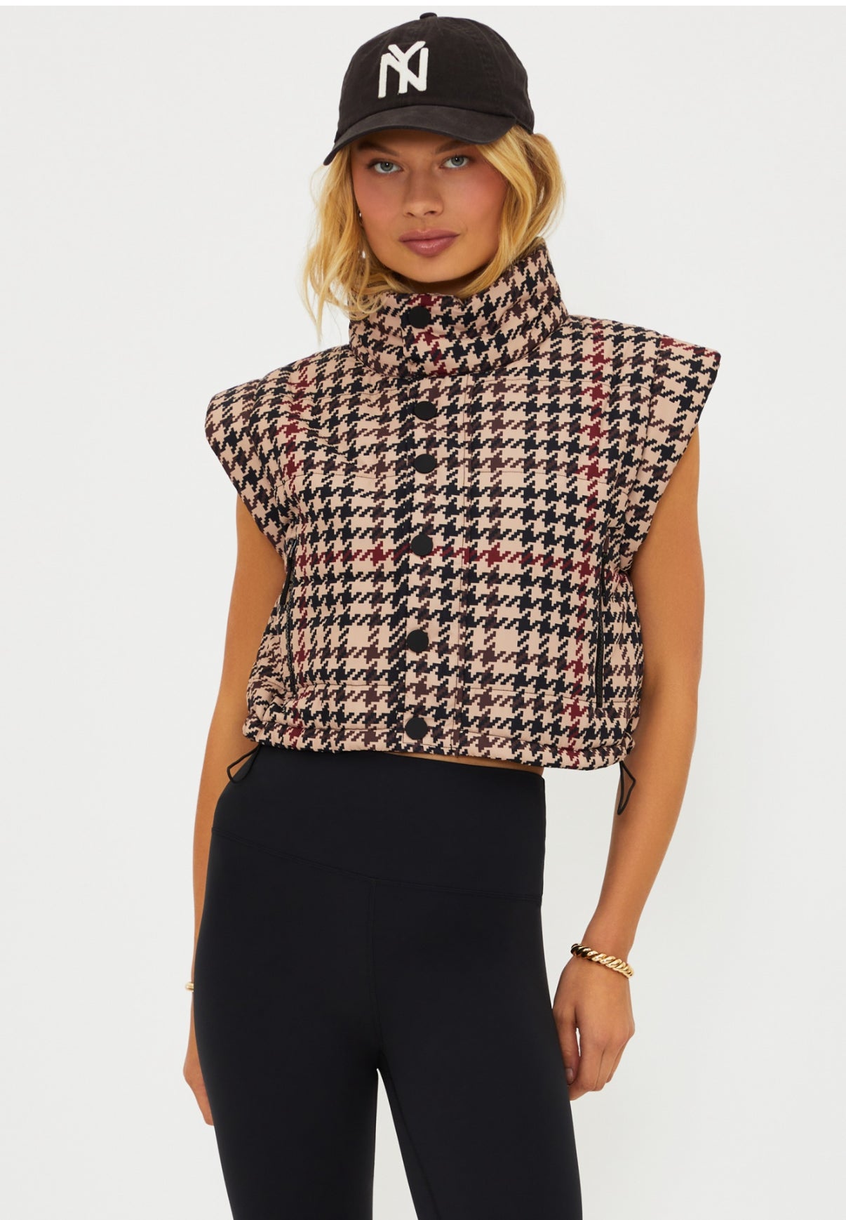 Canyon Puffer Vest- Midnight Houndstooth