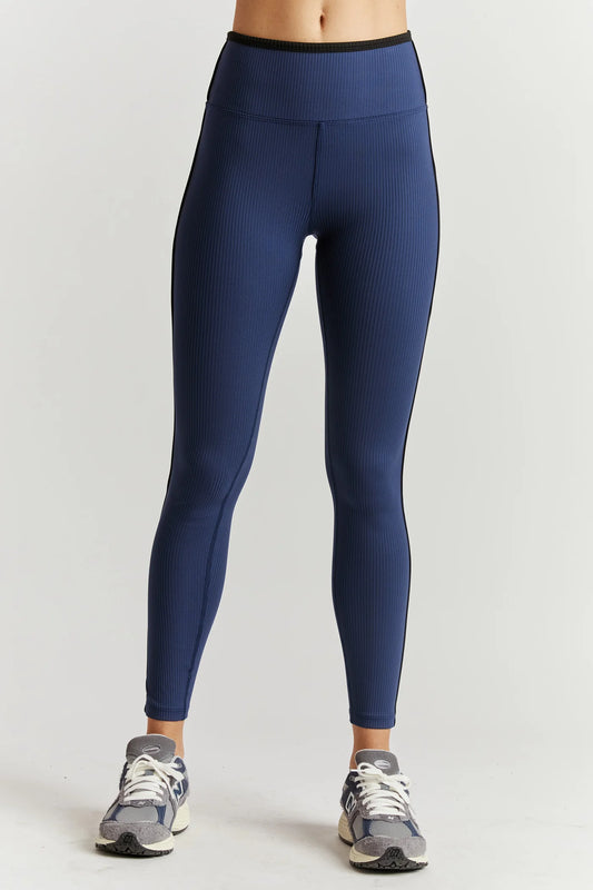Ribbed Two Tone Veronica Leggings- Navy/Black