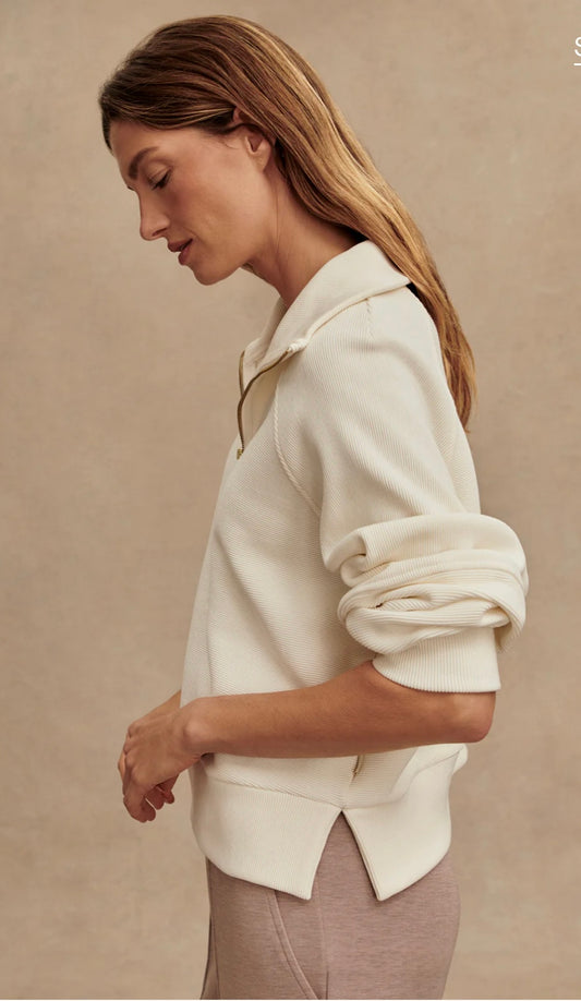 Milano Half-Zip Sweat-ivory