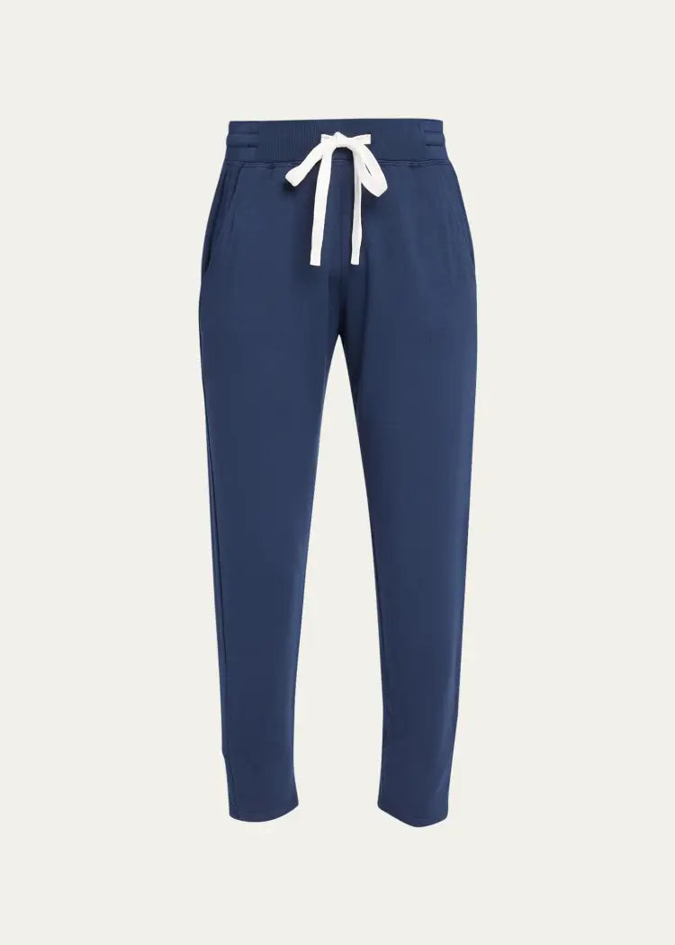 Reena Fleece 7/8 Sweatpant- indigo/off white