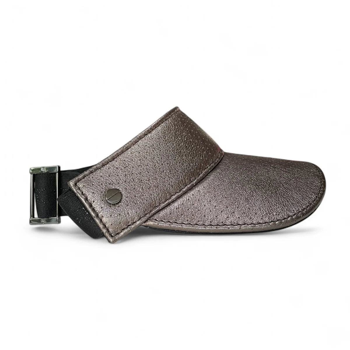 The Leather Visor-Pewter Shimmer & Gunmetal