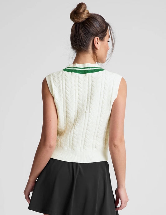 The Cable Knit Vest-cream