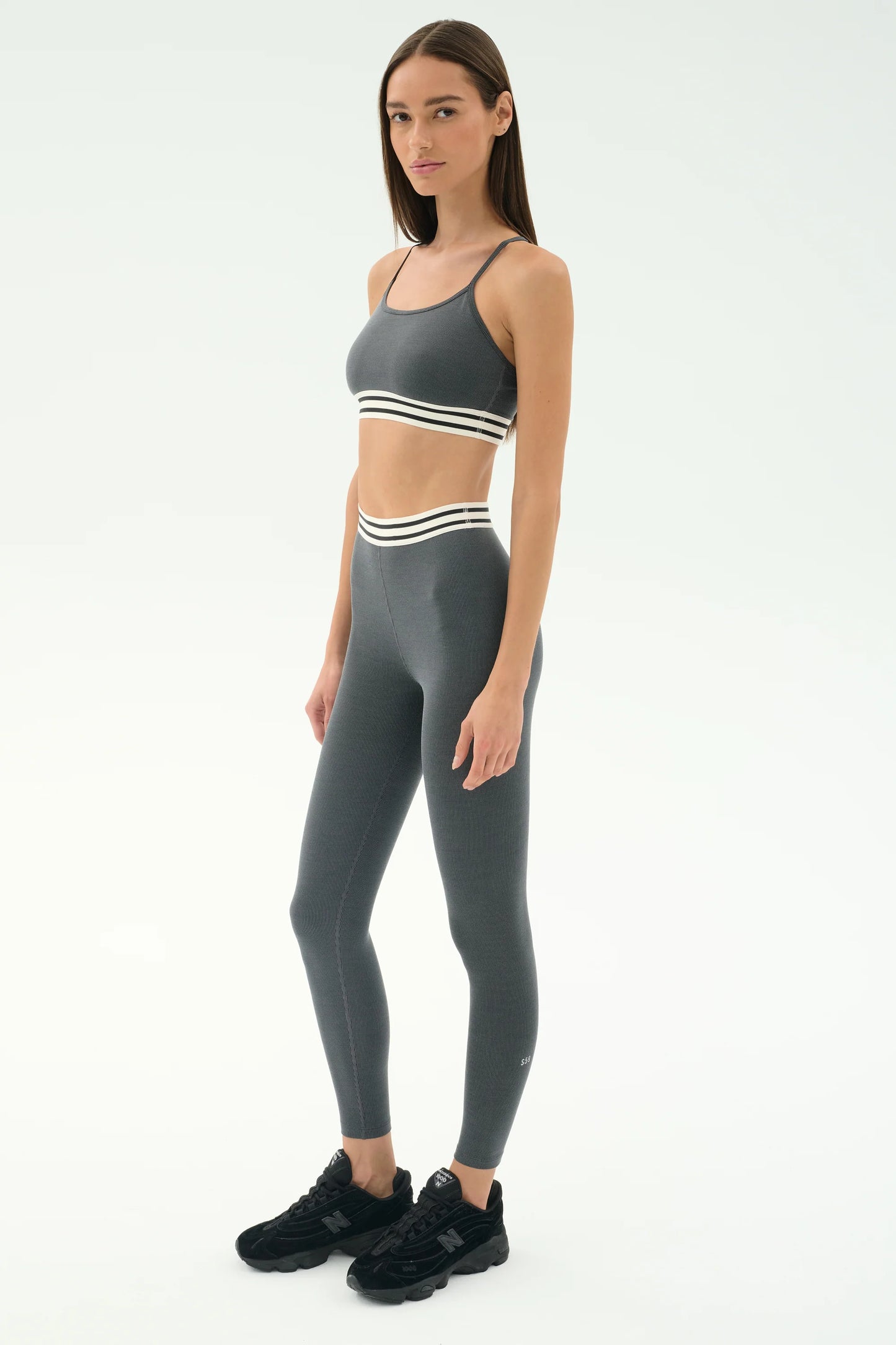 Cali Active Rib Bra- Heather Grey
