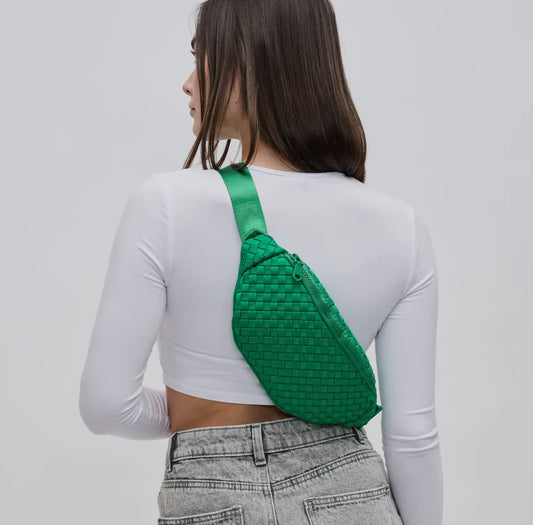 Aim High Woven Neoprene Belt Bag- Kelly green