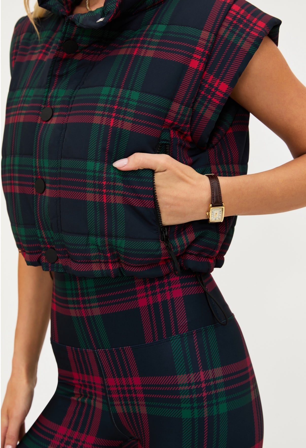 Canyon Puffer Vest- Ribbon Plaid