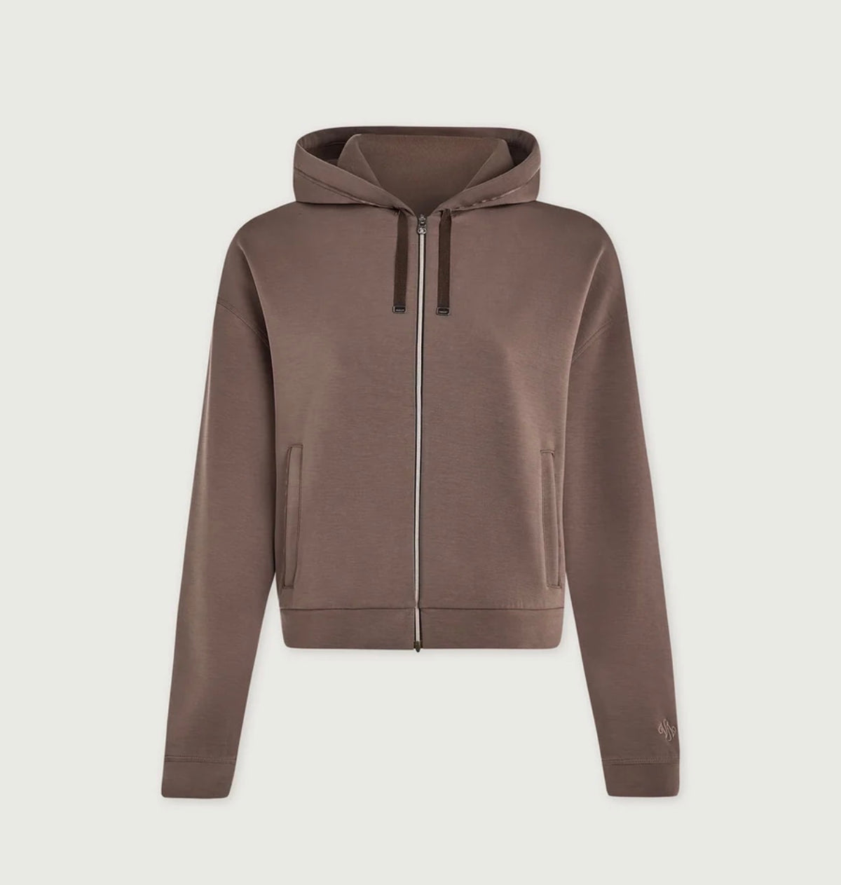Jorgie Zip-Through Hoodie-Coffee Quartz