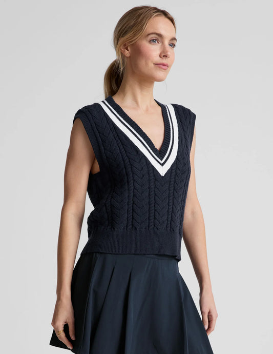 The Cable Knit Vest-nocturnal navy