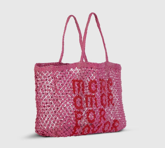 More Amor Por Favor- Woven Jute Tote
