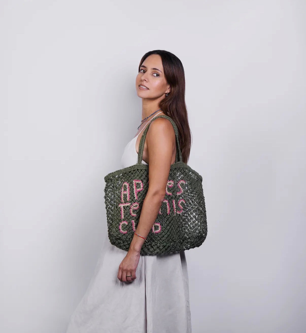 Aprés Tennis Club Woven Jute Tote