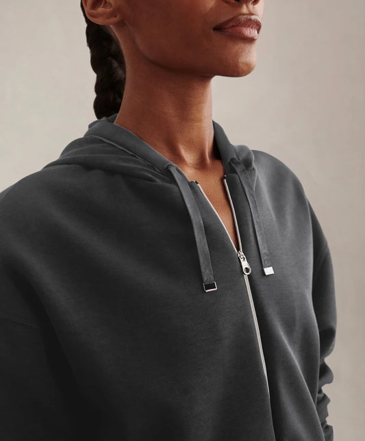 Jorgie Zip-Through Hoodie-slate black