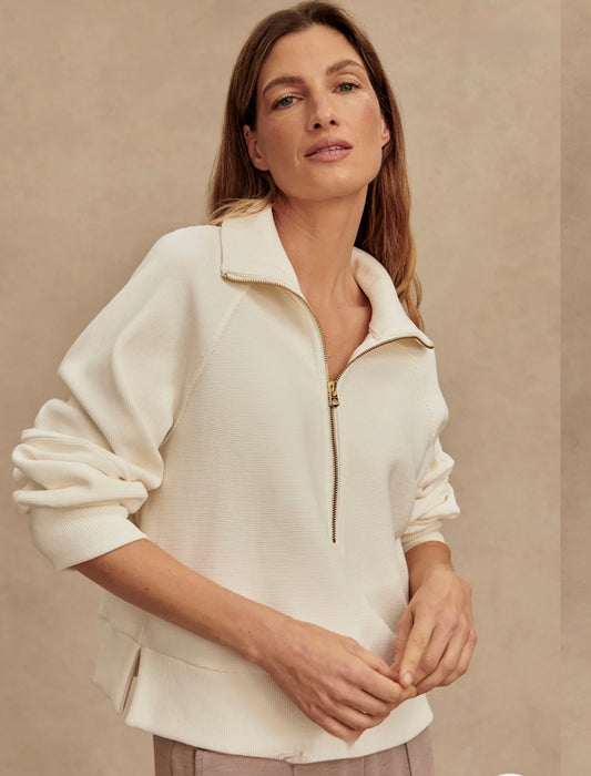 Milano Half-Zip Sweat-ivory