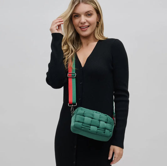 Inspiration Woven Nylon Crossbody-Emerald