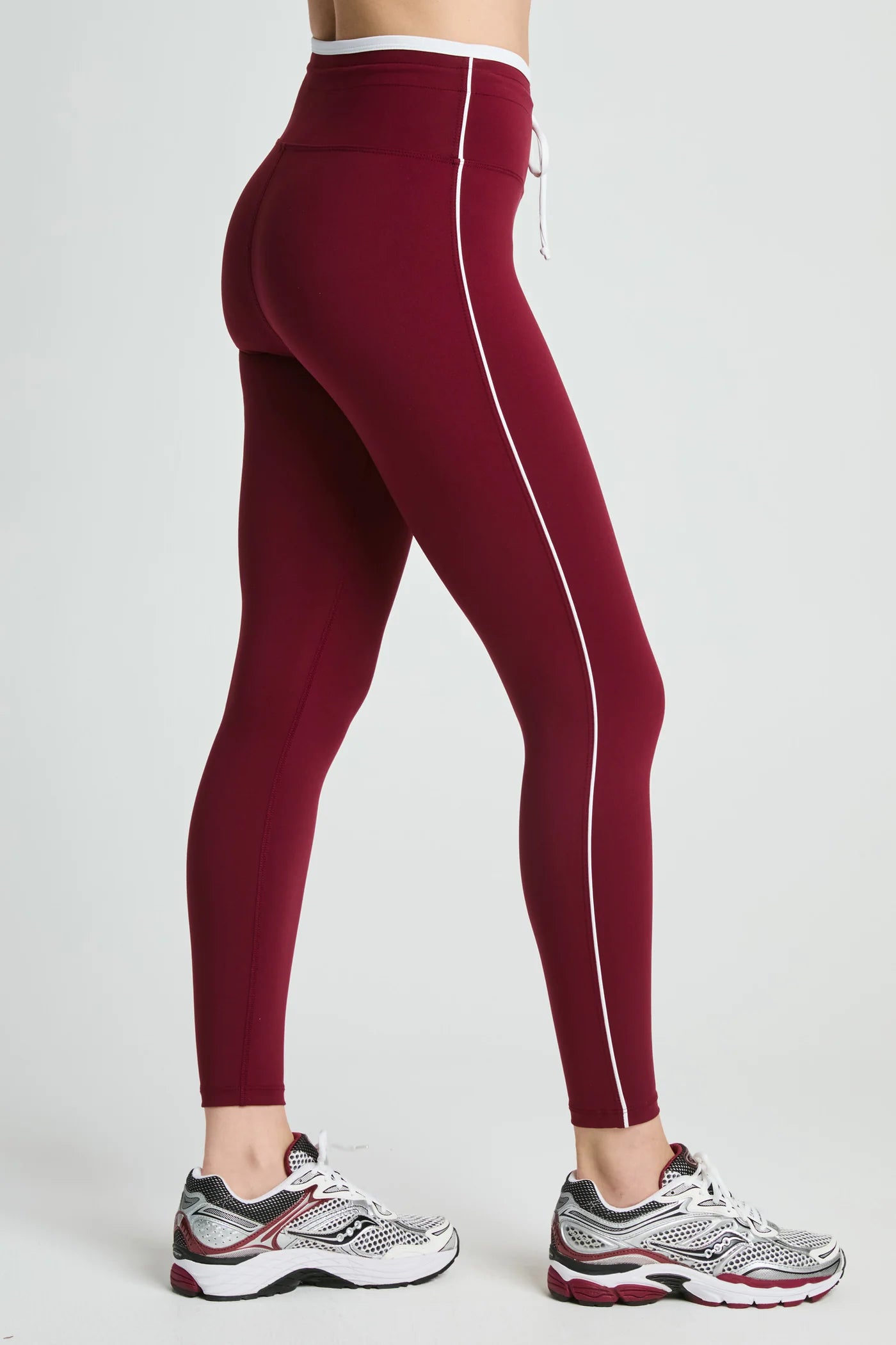 Sport Sprint Legging- Burgundy/Cream