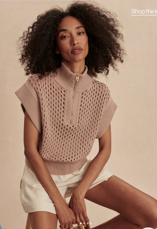 Gaines Half-Zip Knit-light taupe