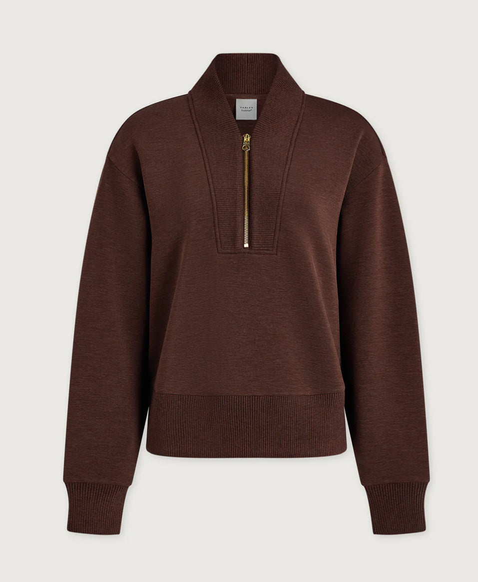 Sally Half-Zip Sweat- coffee bean marl