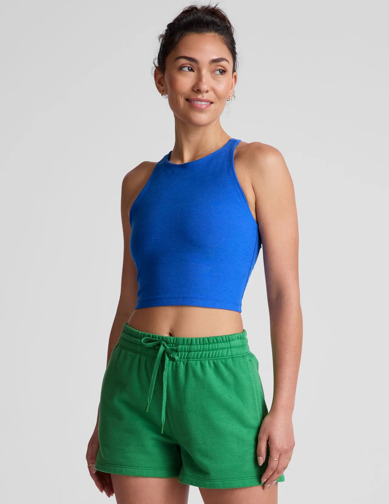 Spacedye Refocus Cropped Tank-court blue heather