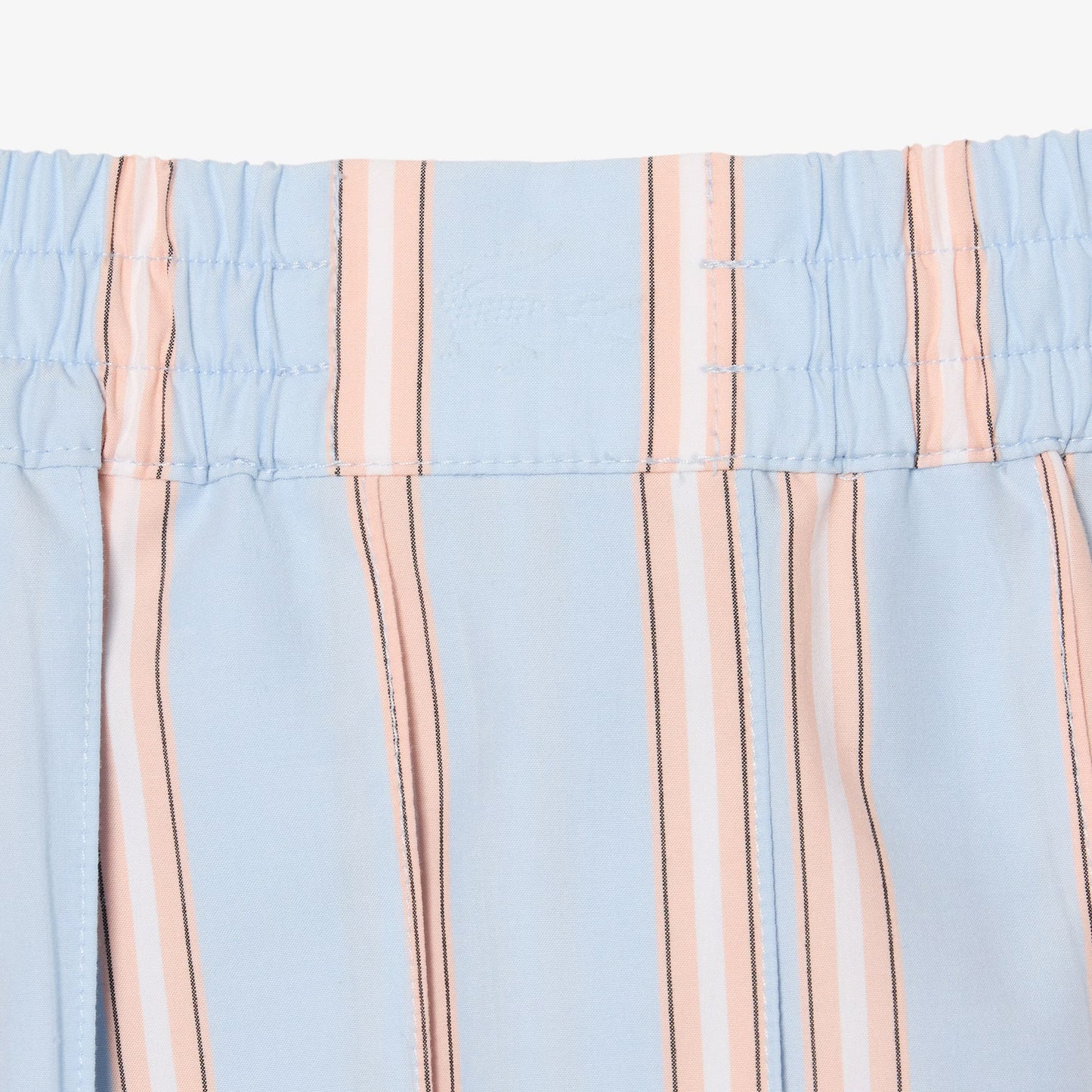 Poplin Short Striped Pleated Skirt