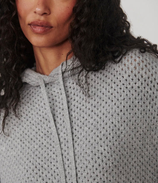 Melchie Relaxed Knit Hoodie- Grey Marl