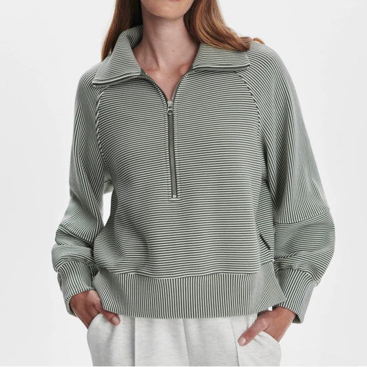 Milano 2.0 Half-Zip Sweat- thyme/egret