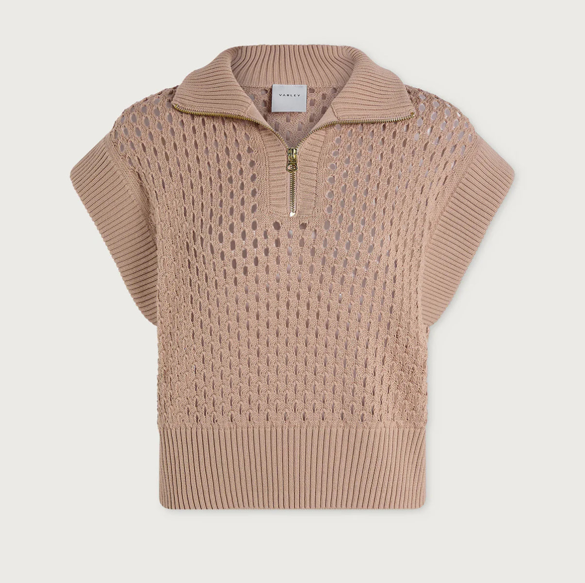 Gaines Half-Zip Knit-light taupe