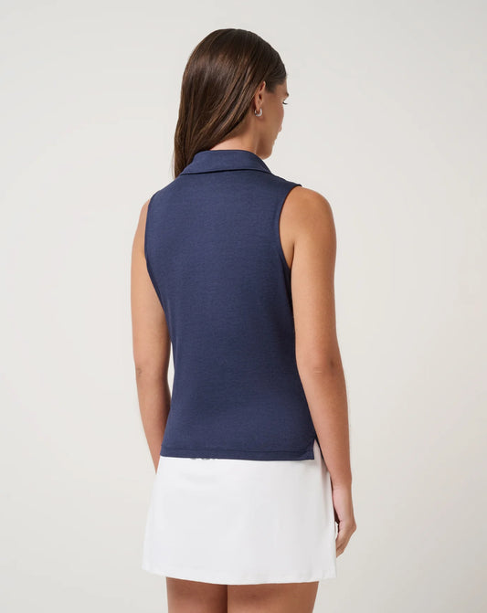 Skyloft Light Sleevless Polo- navy blazer