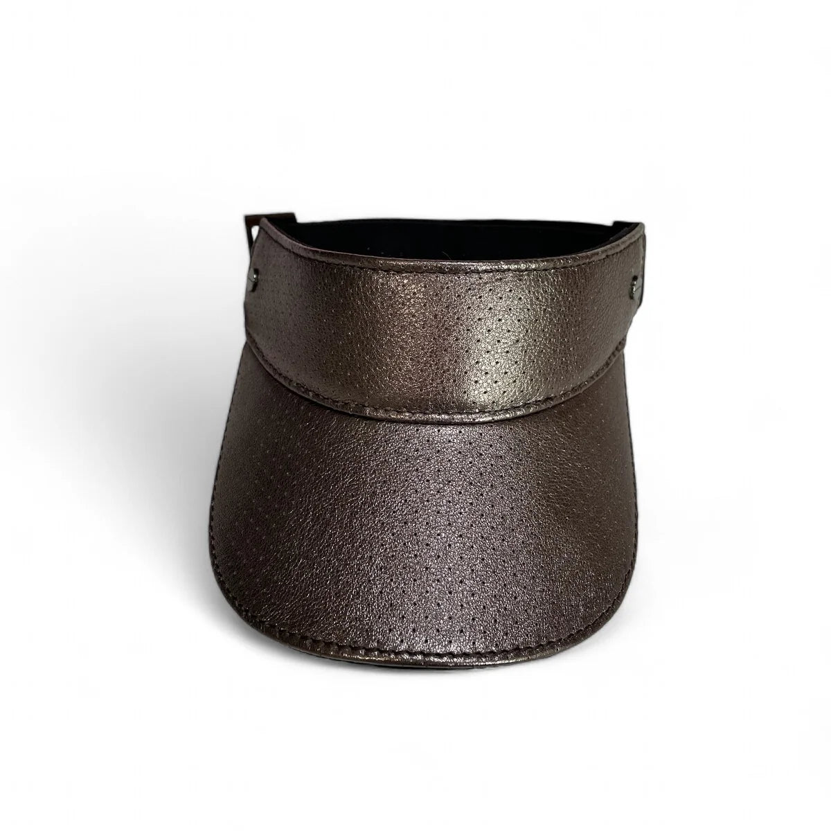 The Leather Visor-Pewter Shimmer & Gunmetal