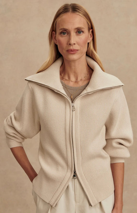 Enrico Knit Jacket- Silver Birch