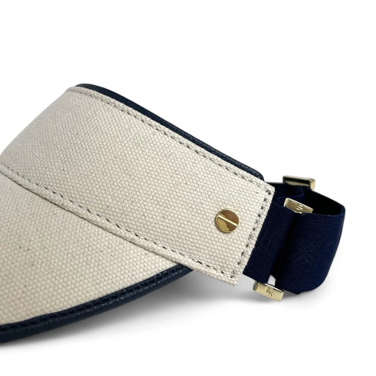 The Play & Aprés Visor- Natural Canvas-Navy Leather