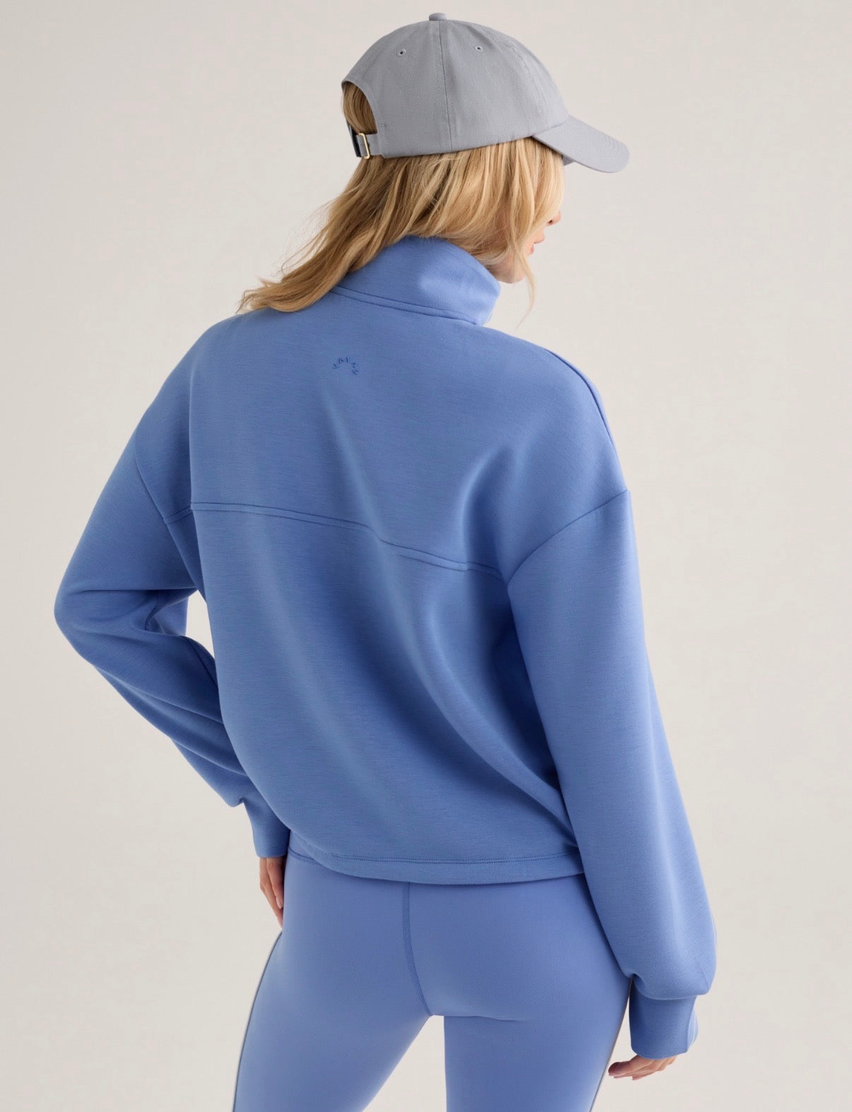 Sian Cropped Half-Zip Sweat- Marina