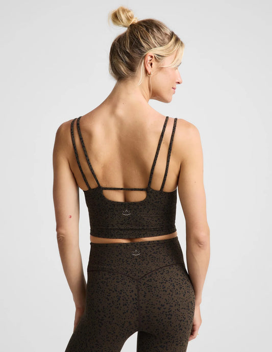 glowzone™ Strappy Cropped Tank-speckle dot