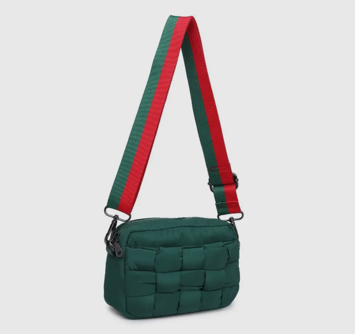 Inspiration Woven Nylon Crossbody-Emerald