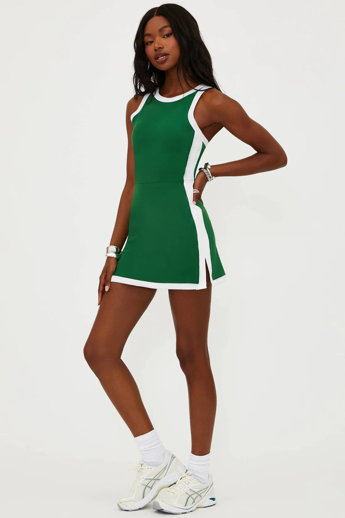 Zephyra Dress- racquet court green