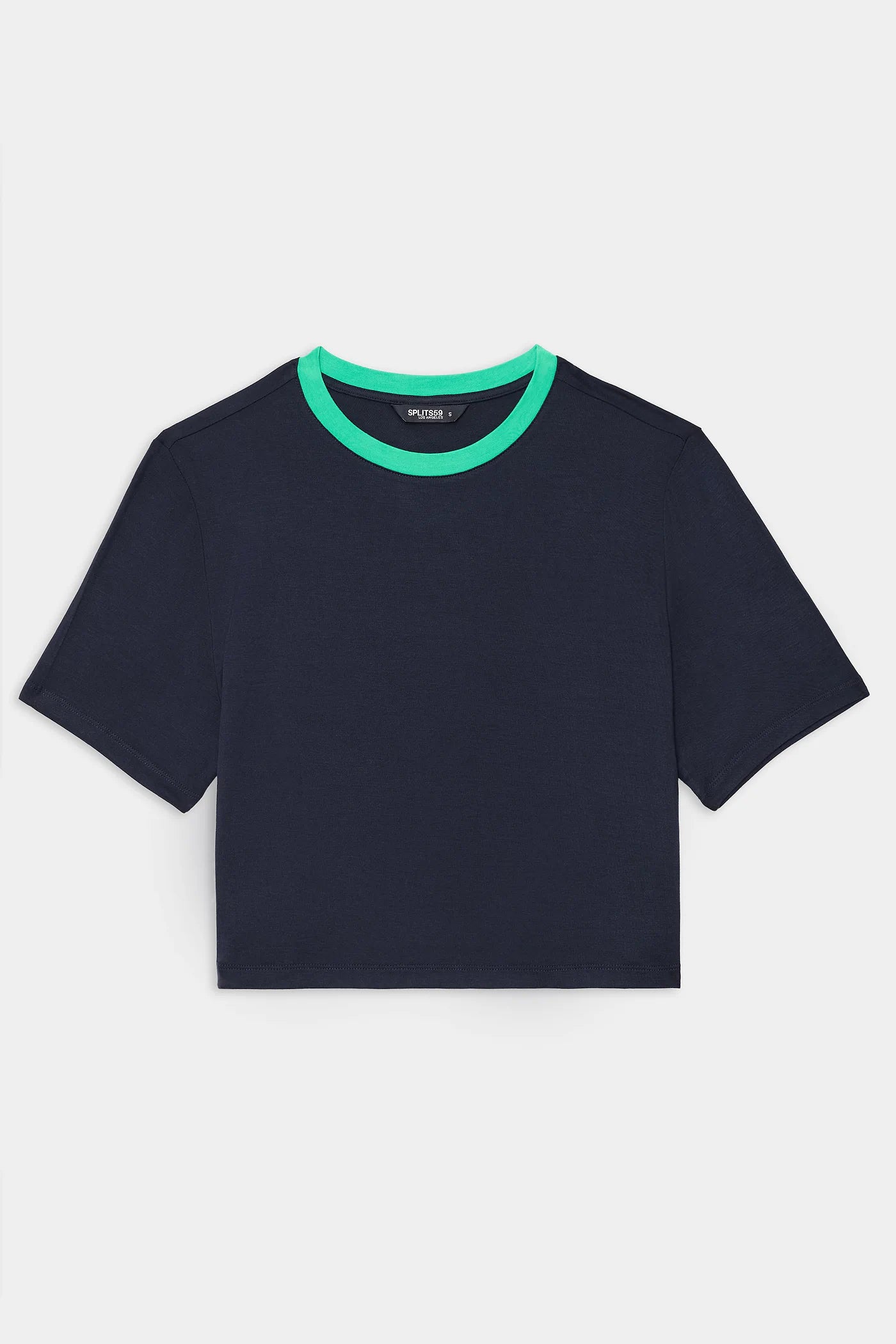 Djuna Crop Ringer- indigo/spearmint