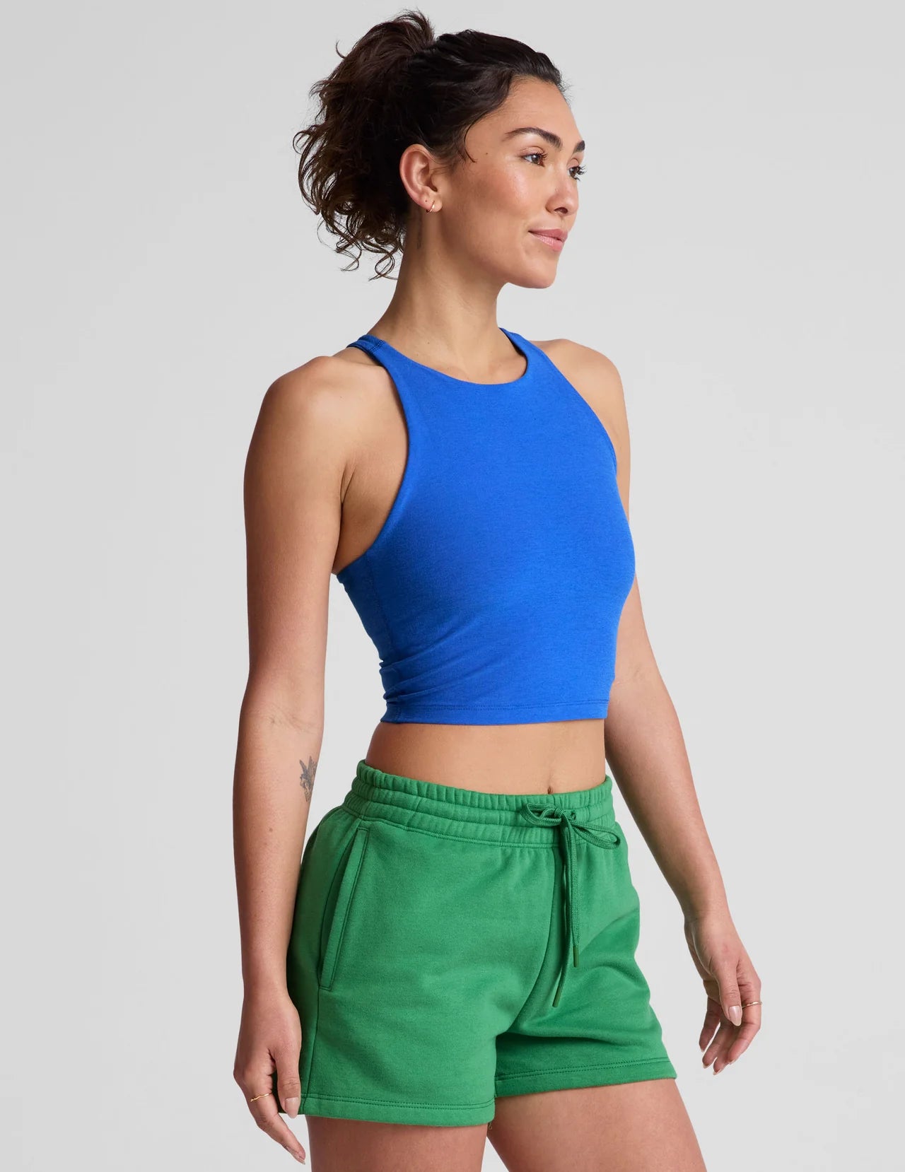 Spacedye Refocus Cropped Tank-court blue heather