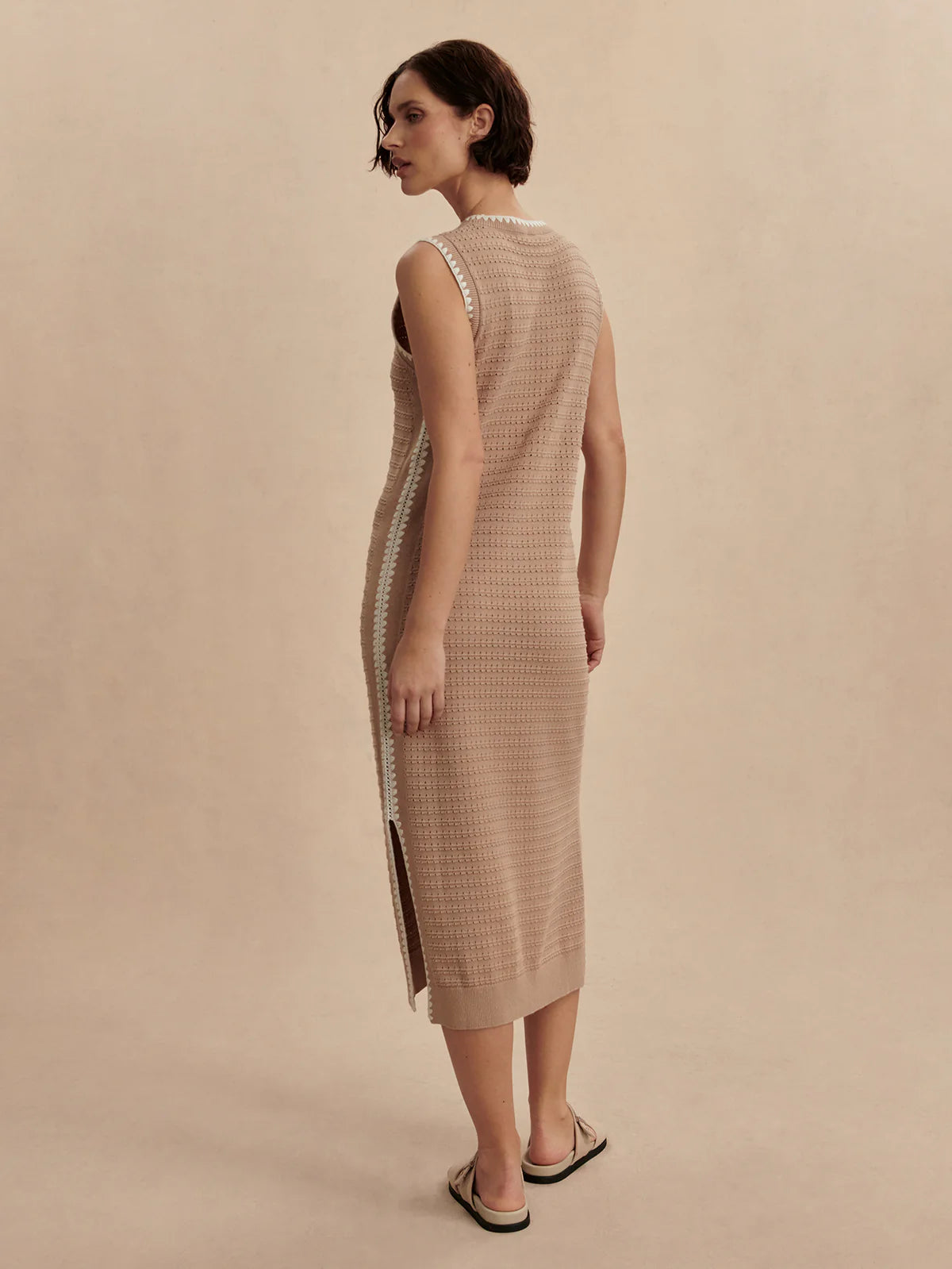 Dwight Tank Knit Midi Dress-Light Taupe