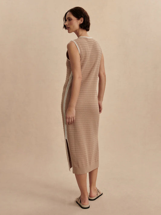 Dwight Tank Knit Midi Dress-Light Taupe