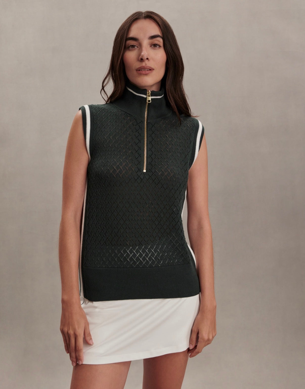 Stefan Half-Zip Vest- green gables