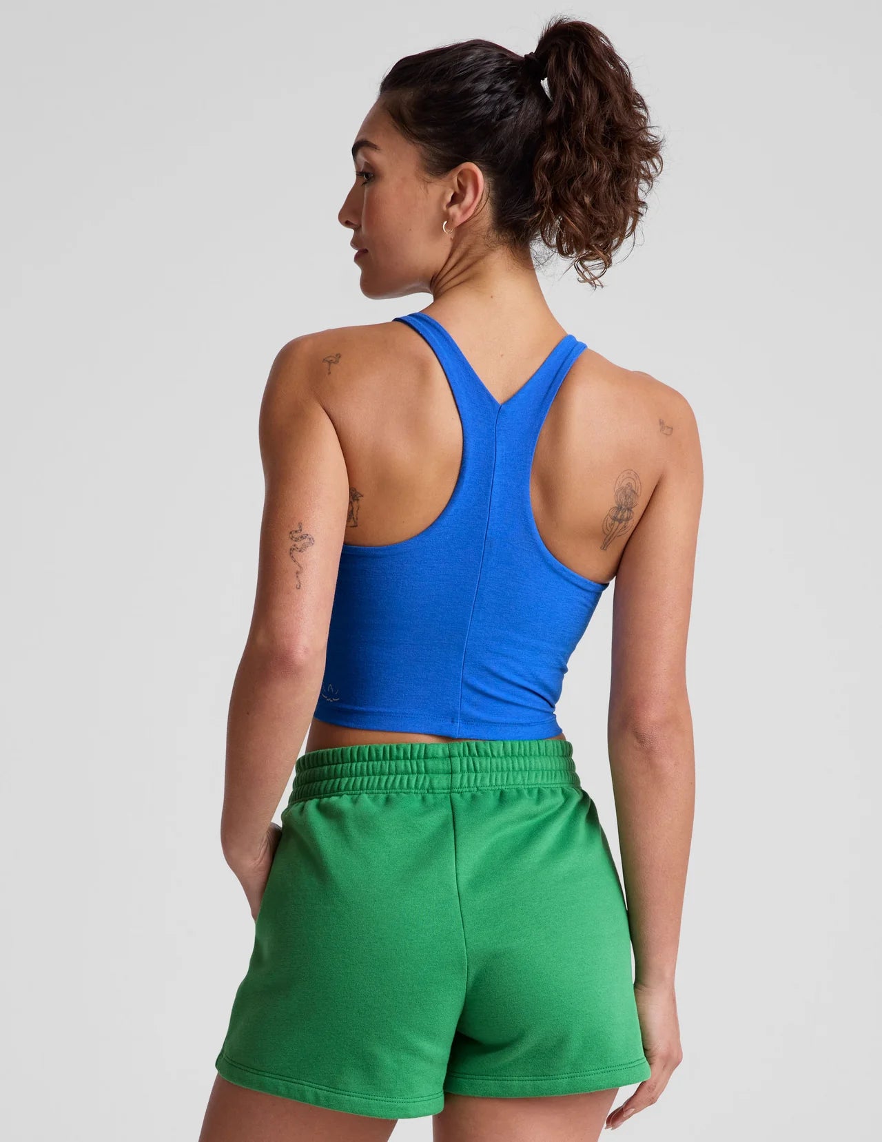 Spacedye Refocus Cropped Tank-court blue heather