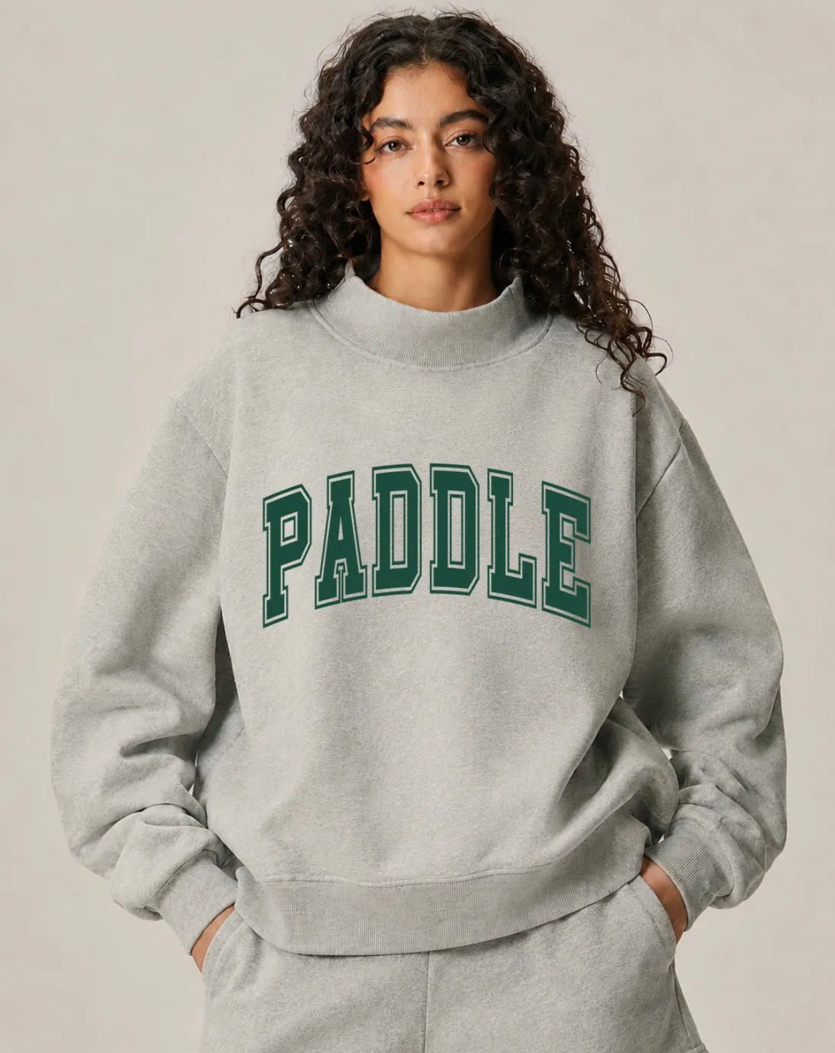 PADDLE- Mock Neck Sweatshirt - Hunter Green