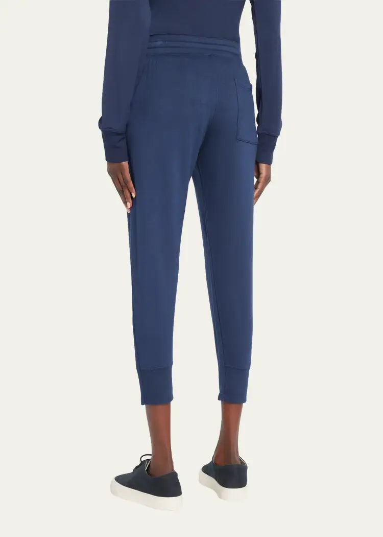 Reena Fleece 7/8 Sweatpant- indigo/off white