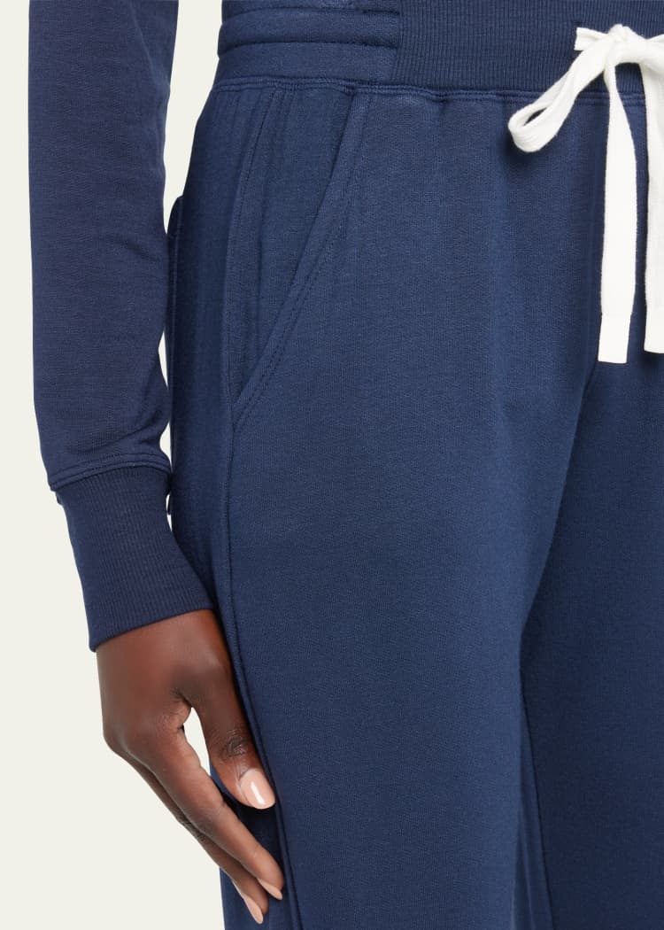 Reena Fleece 7/8 Sweatpant- indigo/off white