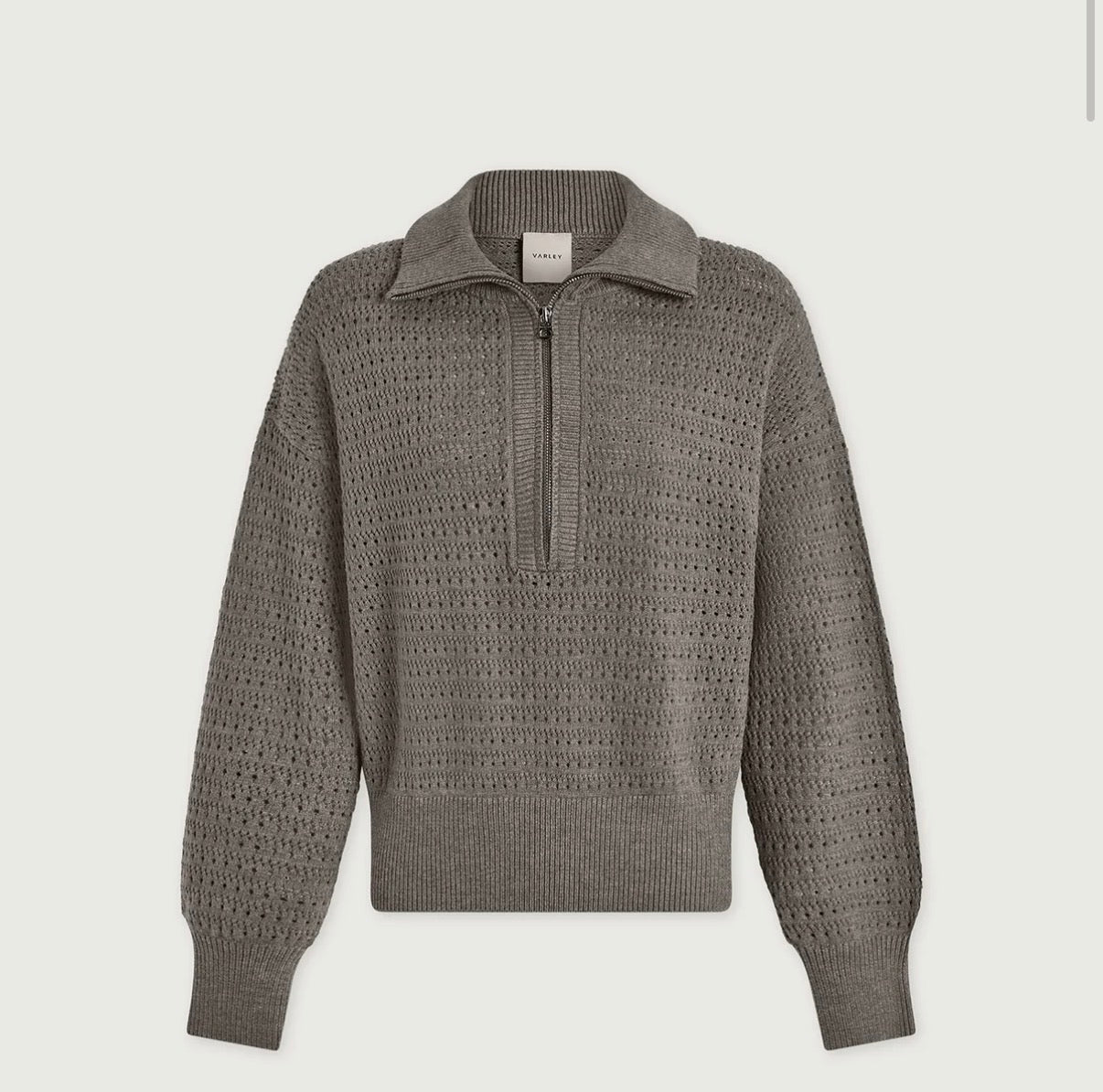 Darla Half-Zip Knit- Silver Filigree Melange