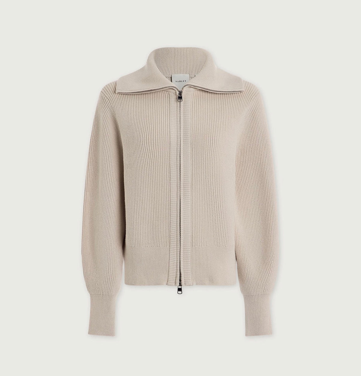 Enrico Zip-Through Knit Jacket-silver birch