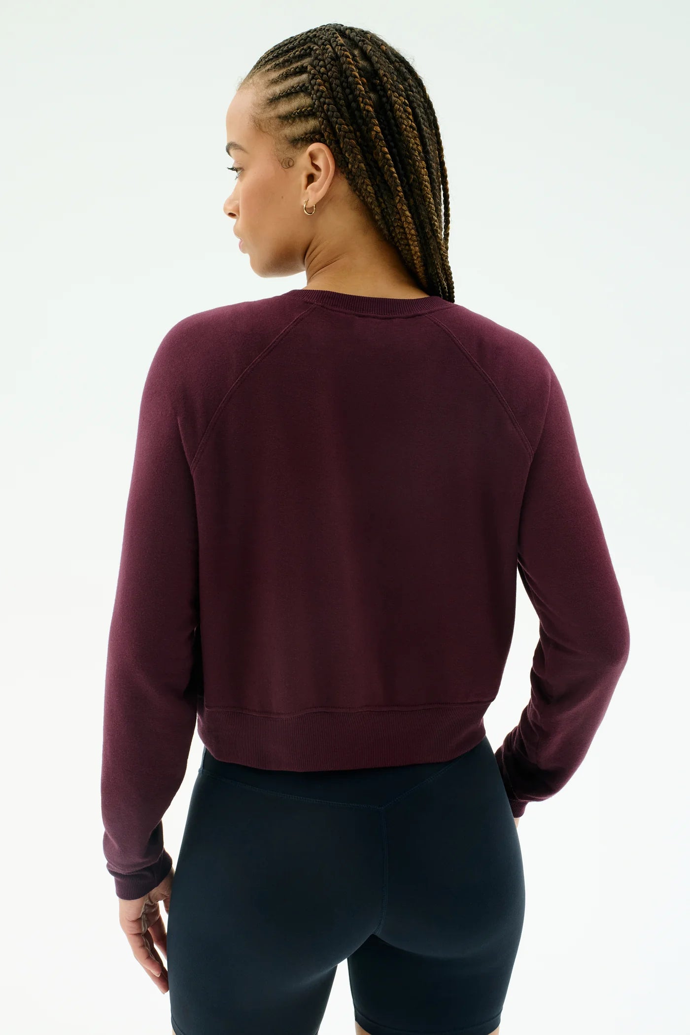 Brooks Fleece Long Sleeve Sweatshirt- dark cherry