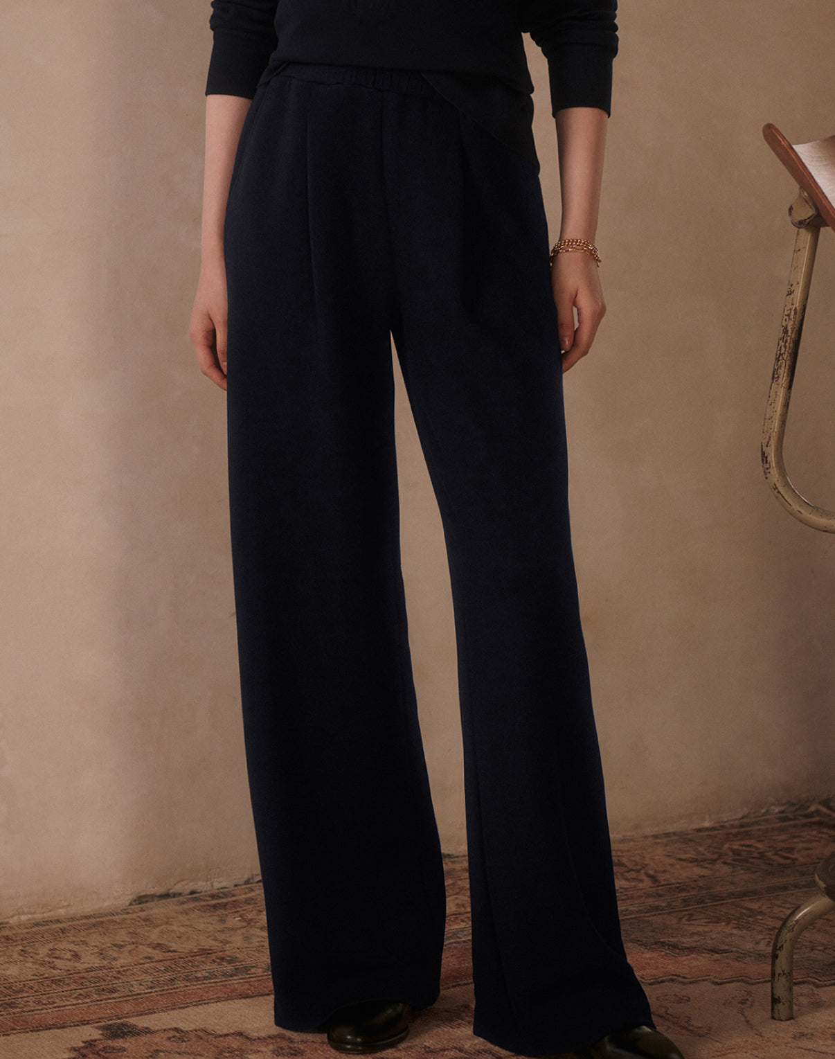 The Extra Wide Leg Pant 29.5"- Navy
