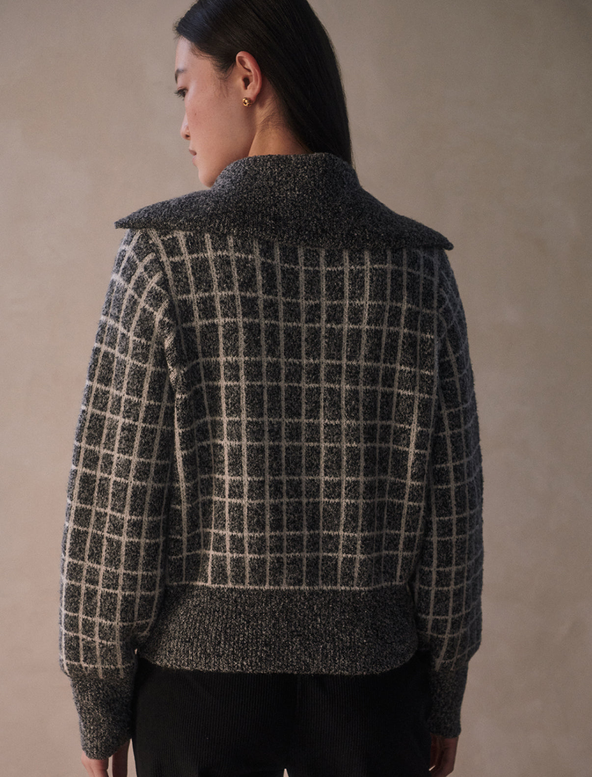 Furley Half-Zip Knit- Charcoal Marl